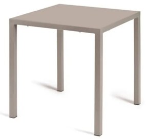 Tavolo TOLONE in metallo tortora 80&#215;80 cm, impilabile
