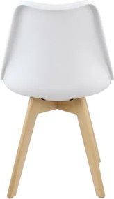 Sedia Nordica Con Gambe In Legno Bianca E Cuscino Design Moderno