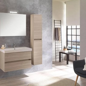 Mobile sottolavabo e lavabo Kora olmo rousseau in truciolare L 80 x H 57 x P 46 cm 1 vasca 2 cassetti