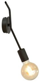 Applique Industrial 1 Luce Febe In Acciaio Nero A Braccio