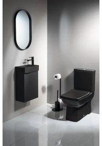 Aqualine - Porta carta igienica e porta scopino SAMBA nero