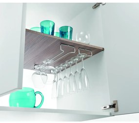 Set di 2 portabicchieri da vino in acciaio da parete Rail - Metaltex