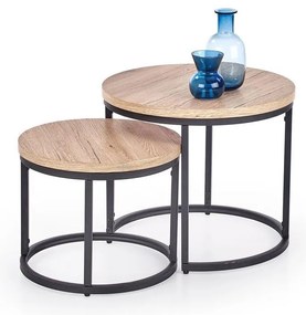 Set di 2 tavolini da salotto JENO rovere/nero