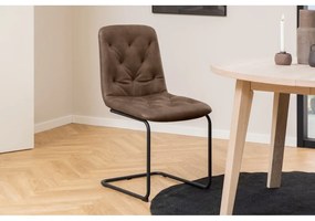 Set di 2 sedie da pranzo in similpelle marrone Kira - Actona