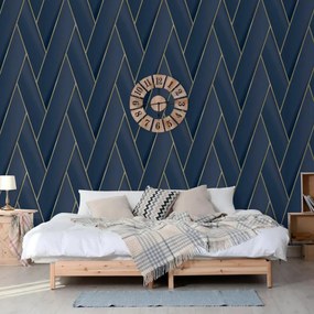 Carta Da Parati Geometric Blu E Oro /