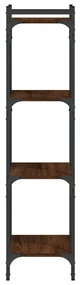 Libreria 4 ripiani rovere marrone 40x30x120cm legno multistrato