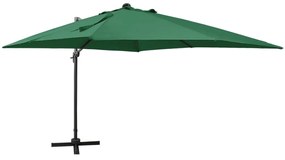 Ombrellone A Sbalzo Con Palo E Luci A Led Verde 300 Cm /