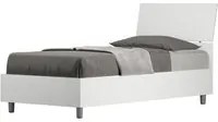 Letto Singolo 80x200 cm testata inclinata Demas - Senza rete,Bianco Frassino