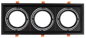 Faro da Incasso Orientabile Nero - 3 lampade AR111 Foro 460x160mm