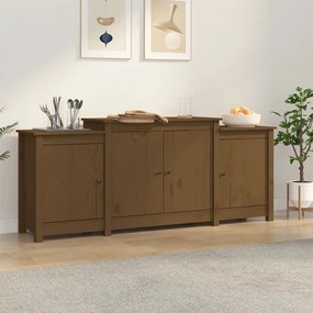 Credenza marrone miele 164x37x68 cm in legno massello di pino