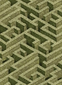 Josephine Munsey Carta da parati Labyrinth - Olive