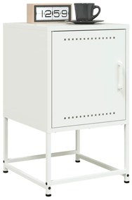 Comodini 2 Pz Bianchi 36x39x60,5 Cm İn Acciaio /