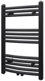 Radiatore Centrale Portasciugamano Curvo Nero 500 X 764 Mm /