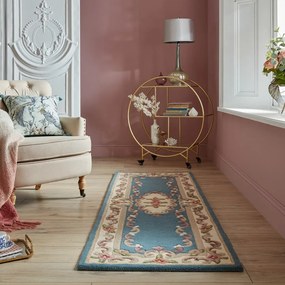 Tappeto in lana blu 67x210 cm Aubusson - Flair Rugs