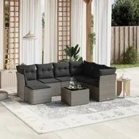 Set Divano da Giardino 8 pz con Cuscini Grigio in Polyrattan 3263226