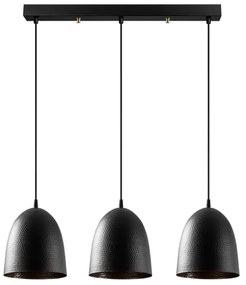 Lampadario a sospensione su cavo TATTOO 3xE27/40W/230V nero