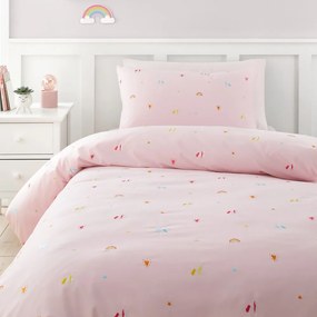 Biancheria da letto singola per bambini 135x200 cm Embroidered Unicorn - Catherine Lansfield