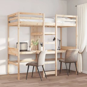 Giroletto Soppalco Senza Materasso 75x190cm Legno Massello Pino /