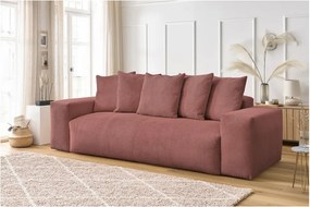 Divano in rosa chiaro con rivestimento in velluto a coste 280 cm Voltaire – Bobochic Paris