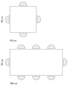 Tavolo LIPARI finitura bianco perla allungabile a libro 90&#215;90 cm &#8211; 180&#215;90 cm