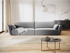 Divano grigio chiaro con rivestimento in velluto 248 cm Vanda – Mazzini Sofas