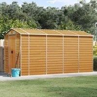 Capanno Giardino Marrone Chiaro 191x385x198cm Acciaio Zincato 3188278