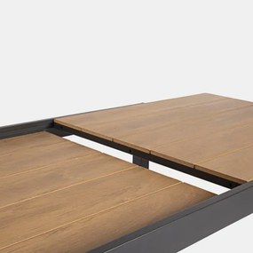 Tavolo Allungabile Per Esterno In Alluminio 95x200-300 Cm Con Doghe Di Legno Elias Antracite Bizzotto