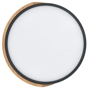 Plafoniera LED Rotonda 18W CCT Ø300mm Legno/Nero