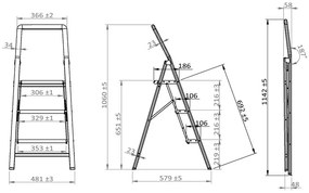 Gradini grigi compatti, altezza 114,5 cm - Wenko