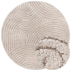 Tappeto rotondo grigio tortora ø 160 cm Panglao New York Taupe – Elle Decoration