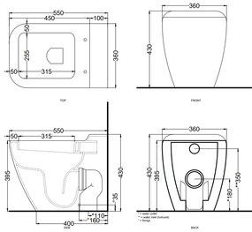 Cielo Shui Wc a pavimento con scarico parete trasformabile a terra con curva tecnica senza sedile in ceramica talco