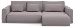 Divano angolare lavanda allungabile/con contenitore (con penisola a destra/con chaise lounge) con rivestimento in velluto Kapua – Makamii