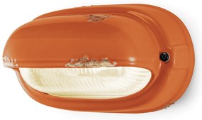 Applique Vintage Orizzontale Ceramica Arancio 1 Luce E27