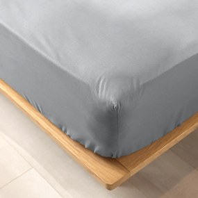 Lenzuolo elasticizzato grigio in cotone biologico 90x190 cm Biolina - douceur d'intérieur