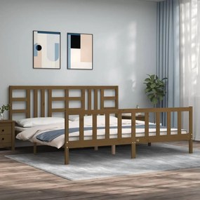 Giroletto Con Testiera Ambra 200x200 Cm İn Legno Massello /