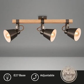 Faretto RETRO 3xE27/40W/230V marrone