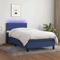 Letto a Molle con Materasso e LED Blu 100x200cm in Tessutocod mxl 74794