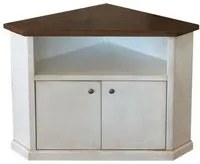 Mobile porta tv angolo 2 ante legno shabby bicolore 72x63x80 - Mobili 2G