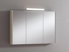 Pensile con luce Akira laccato lucido visone L 100 x H 70 x P 15.5 cm