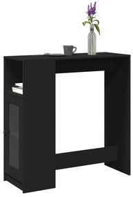 Tavolo Bar Con Rastrelliera Nero 101x40x103,5 Cm Multistrato /