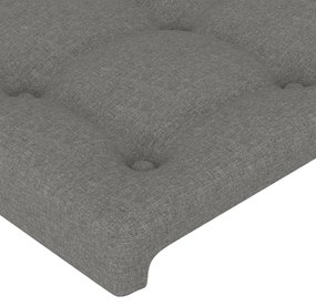 Testiera a led grigio scuro 183x16x78/88 cm in tessuto