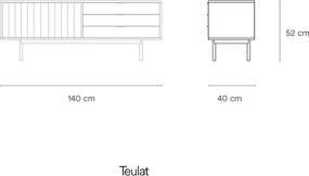 Mobile TV grigio-color naturale effetto rovere 140x52 cm Sierra - Teulat