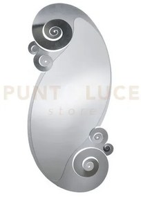 Specchio circeo in ferro con riccioli foglia argento in ferro 63x13...