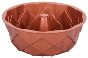 Stampo per ciambella KITCHISIMO 24 cm, motivo diamante, colore rame