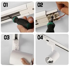 Faretto per sistema a binario 4xGU10/25W/230V 2 m nero