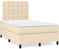 Letto a Molle con Materasso e LED Crema 120x190 cm in Tessutocod mxl 115837