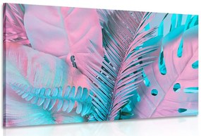 Quadro su tela – Foglie di palma in colori neon straordinari