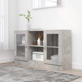 Armadietto Vetrina Grigio Cemento 120x30,5x70 Cm Multistrato /