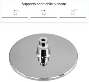 Soffione doccia tondo diametro 22 cm in ABS con finitura cromo
