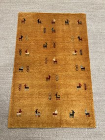 Gabbeh Tappeto 90 x 130 Giallo (Iran) Annodato A Mano